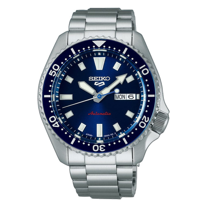 5 Sports SKX Unidirectional Bezel Blue Dial / Stainless Steel Bracelet Blue Dial