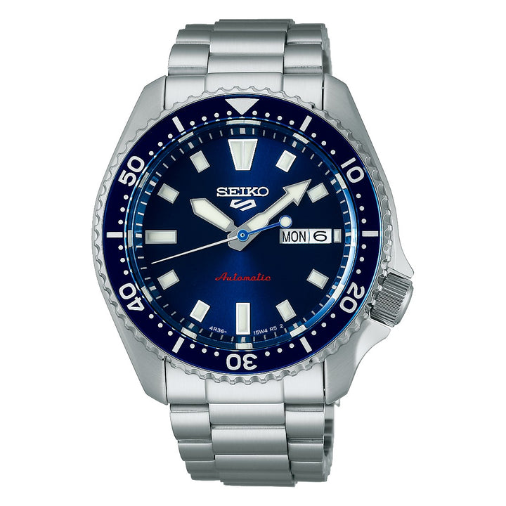 5 Sports SKX Unidirectional Bezel Blue Dial / Stainless Steel Bracelet Blue Dial