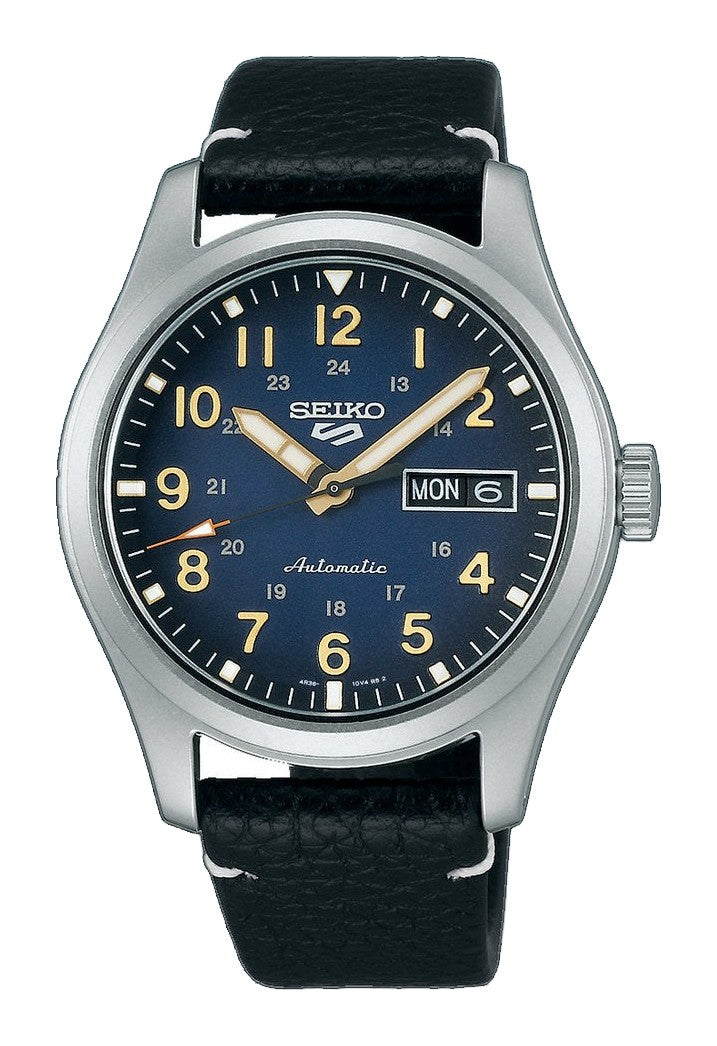 5 Sports Field Series Blue Dial Black Leather Strap 39.4mm Blue Dial