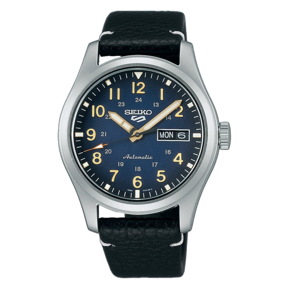 5 Sports Field Series Blue Dial Black Leather Strap 39.4mm Blue Dial