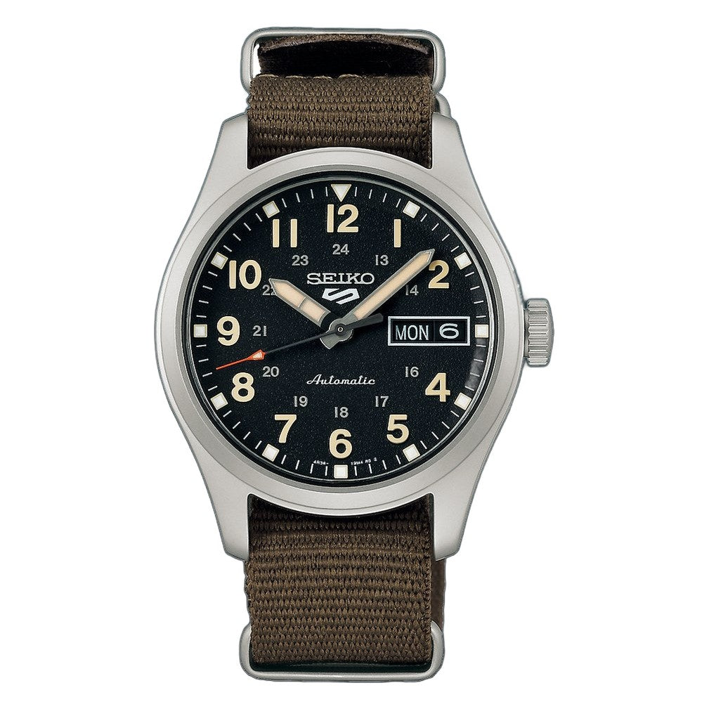 5 Sports Field Series Black Dial Khaki Nylon Strap 36.4mm