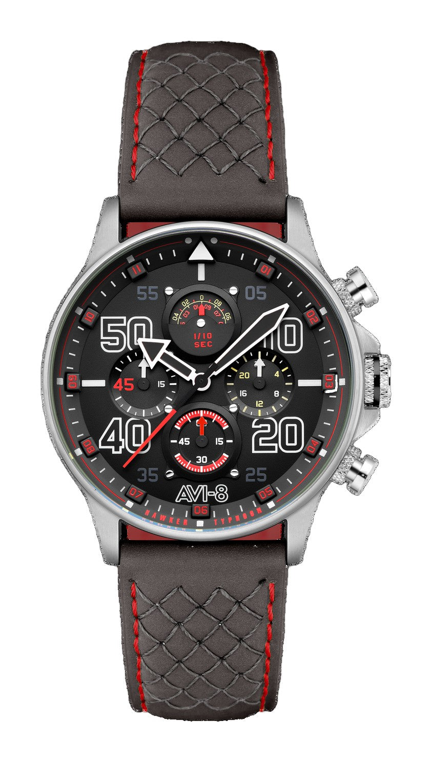 Coningham Chronograph Black / Leather Black Dial