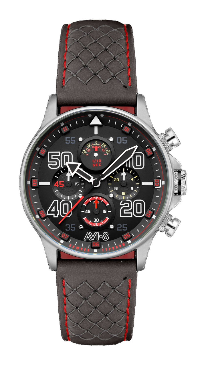 Coningham Chronograph Black / Leather Black Dial