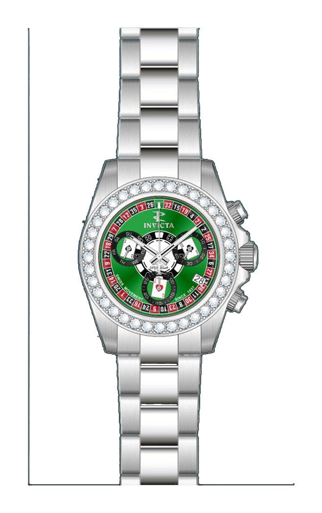 Elite Diamond Green dial / Silver Stainless Steel Bracelet Green Dial