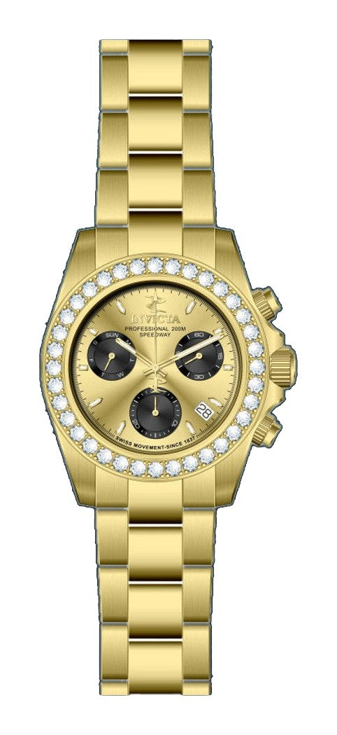 Elite Diamond Black And Gold dial / Silver Stainless Steel Bracelet Gold Dial