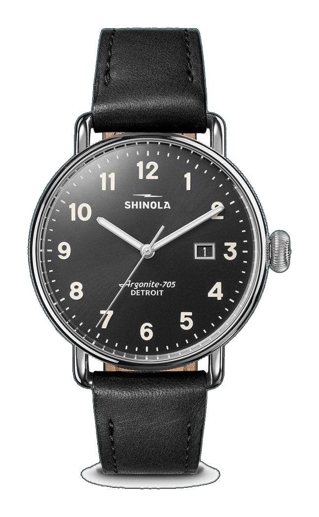 Canfield 3HD 38mm, Black Leather Strap Black | Black Dial