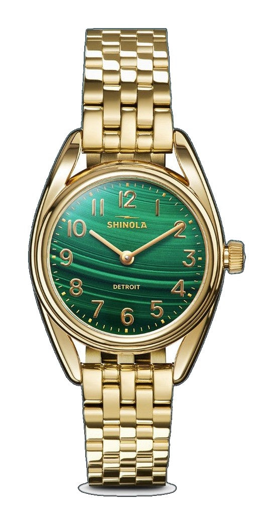 Watch: Derby 2H 30.5mm, Gold Bracelet Green Dial