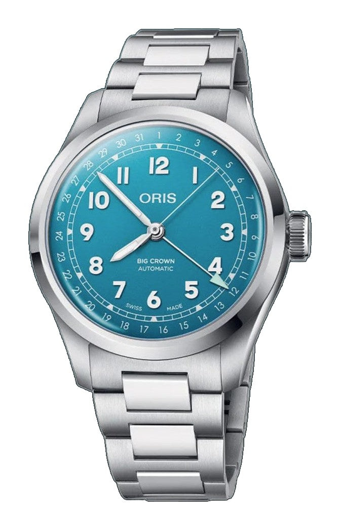 Big Crown Pointer Date Blue/Silver Stainless Steel Blue Dial