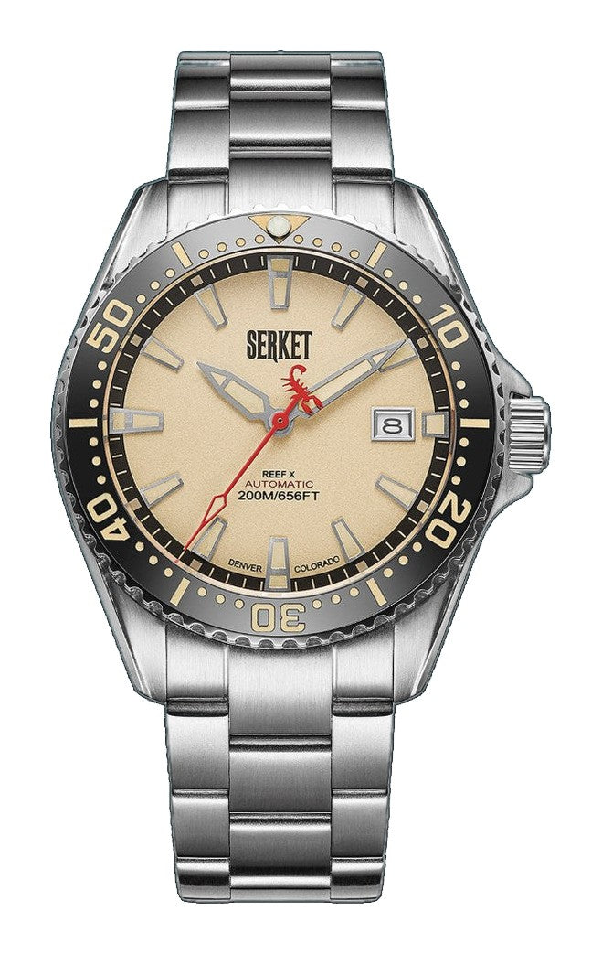 Reef X Diver Vintage Beige Stainless Steel 43mm Beige Dial