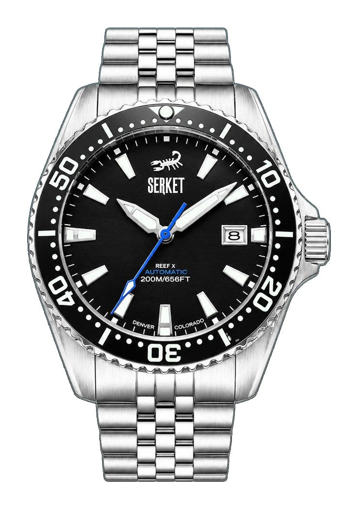 Reef X Diver Onyx Black 43mm 5-Link Bracelet Black Dial