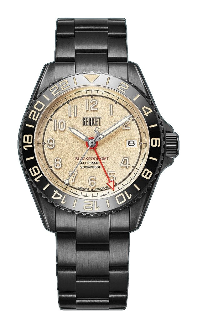 Blackpool GMT Vintage Beige DLC 40mm Beige Dial