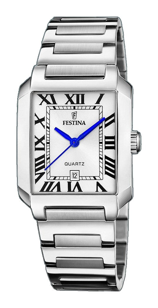 ON THE SQUARE White / Stainless steel White Dial