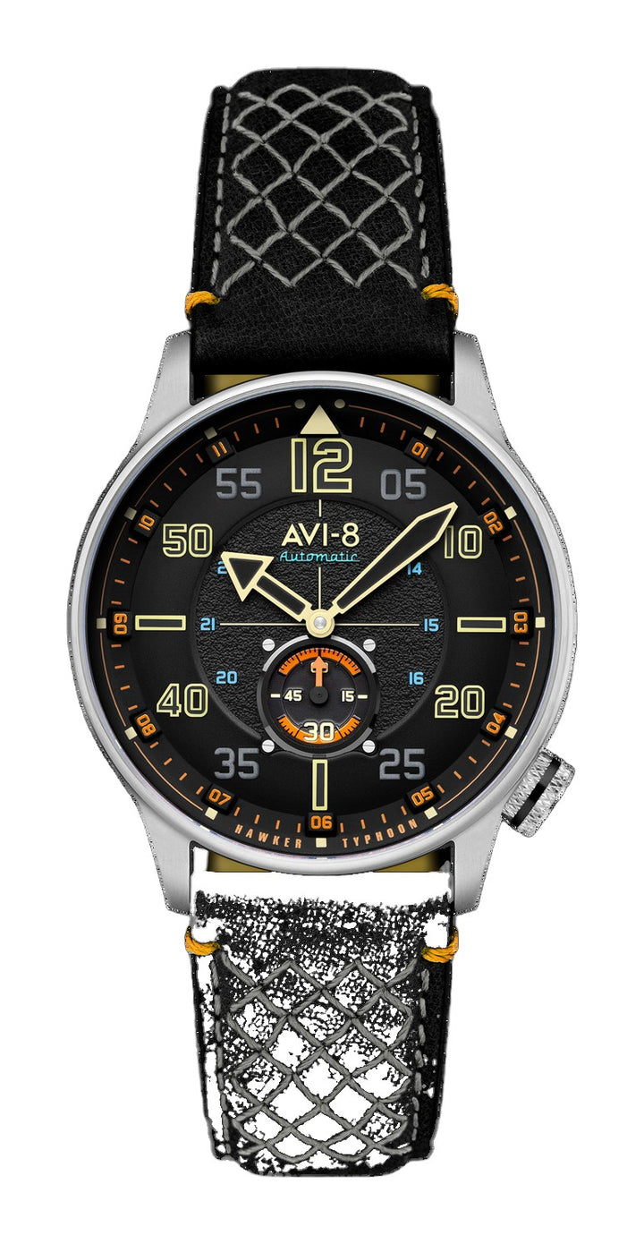 Hawker Typhoon Baldwin Automatic Black / Black Leather | Black Dial
