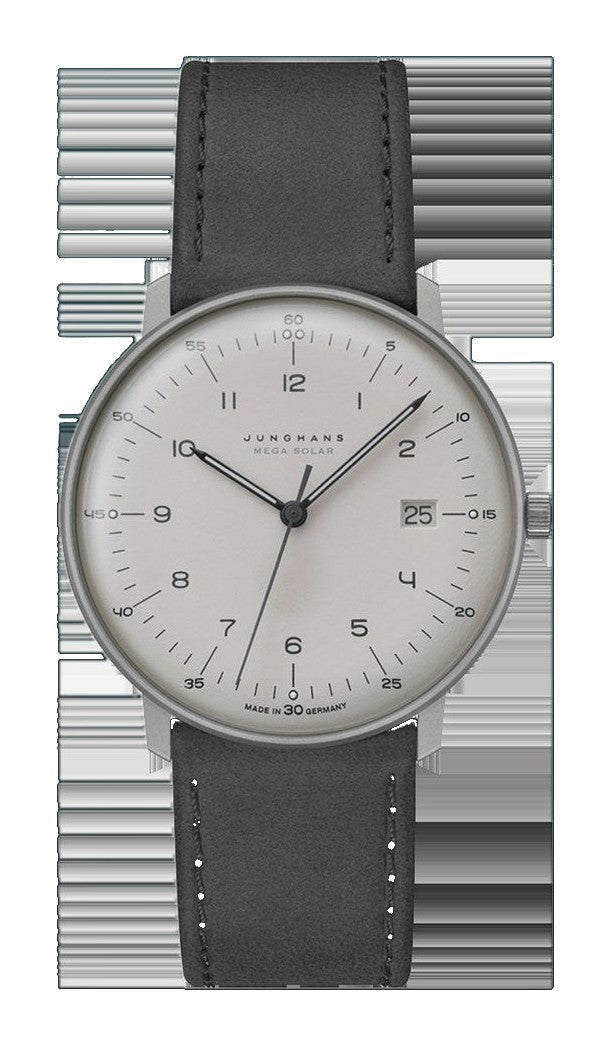 Max Bill Mega Solar Gray Dial / Gray Leather Strap Gray Dial