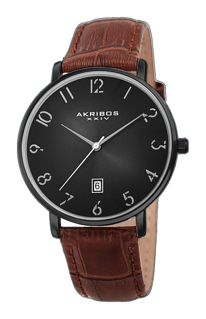 Quartz Black Dial Men's Watch Black/Brown | Black Dial