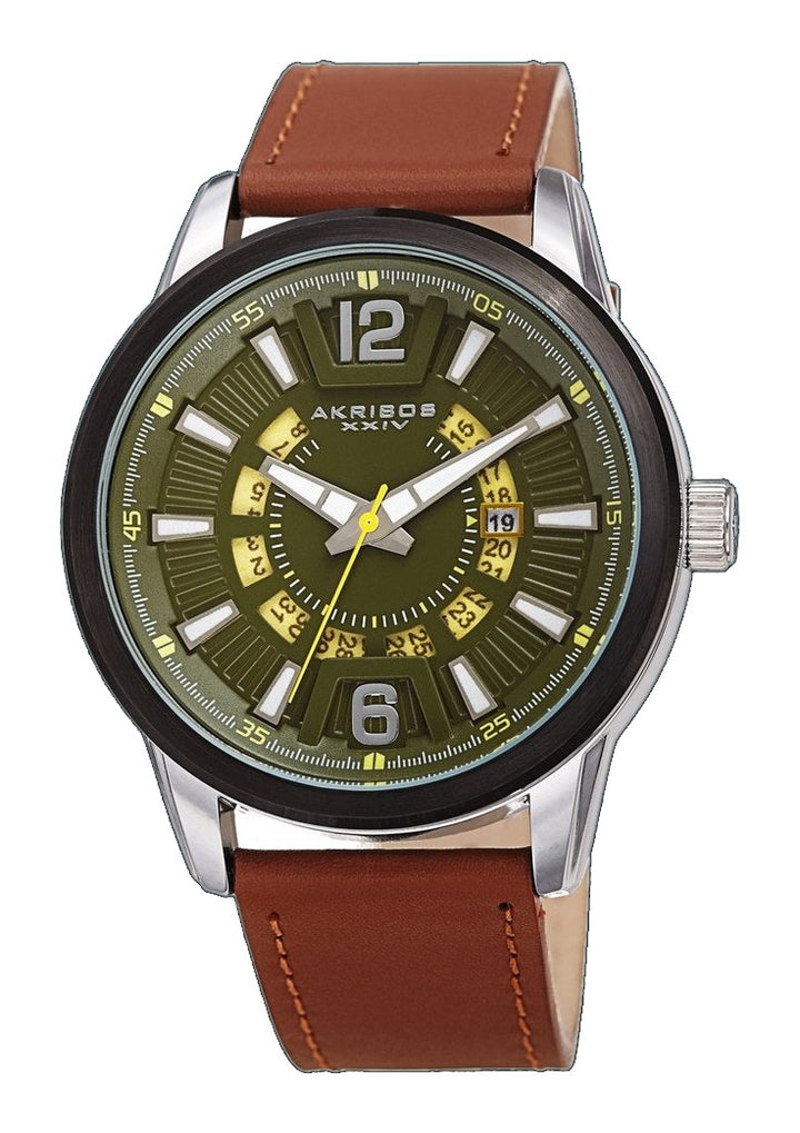 Aviator Silver/Leather | Green Dial