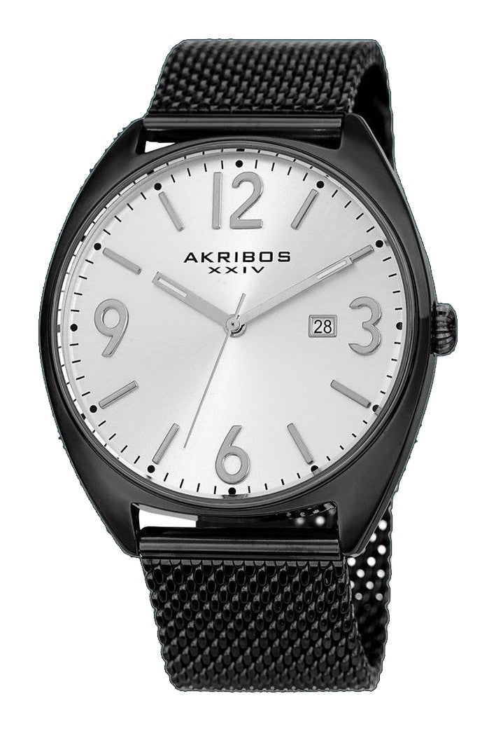 AK1026BK-Casual Black/Stainless Steel | Silver Dial