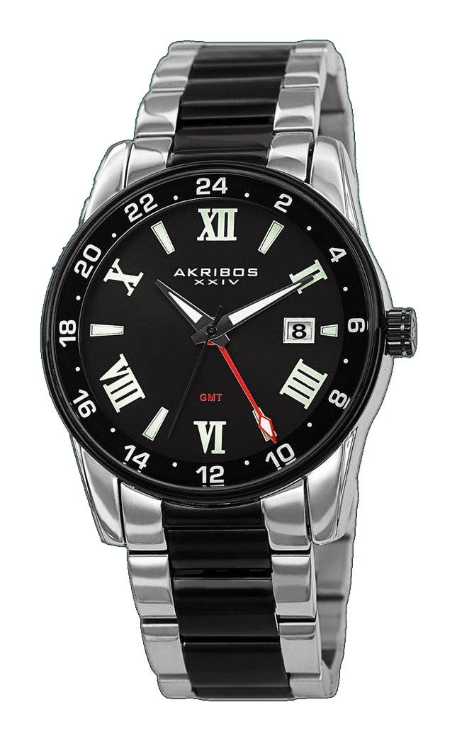 AK1055TTB-Casual Silver/Stainless Steel | Black Dial