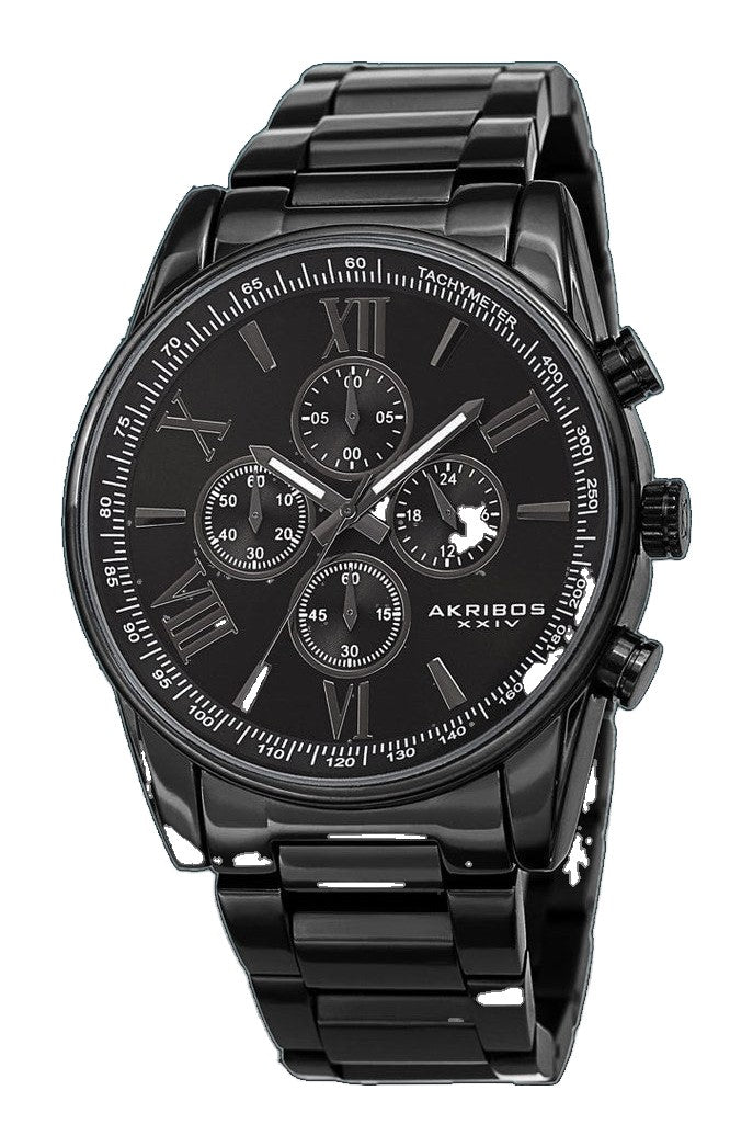 AK1072BK-Casual Black/Stainless Steel | Black Dial
