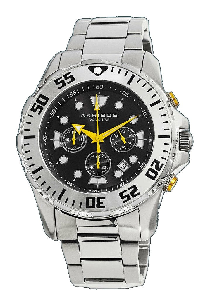 AK661SSB-Casual Silver/Stainless Steel | Black Dial