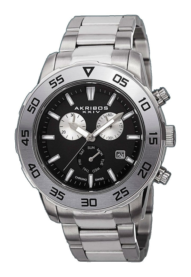 AK669SSB-Casual Silver/Stainless Steel | Black Dial