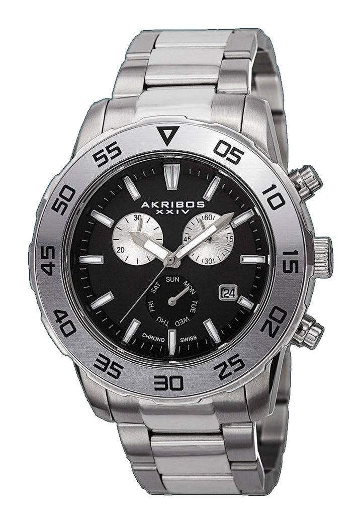 AK669SSB-Casual Silver/Stainless Steel | Black Dial
