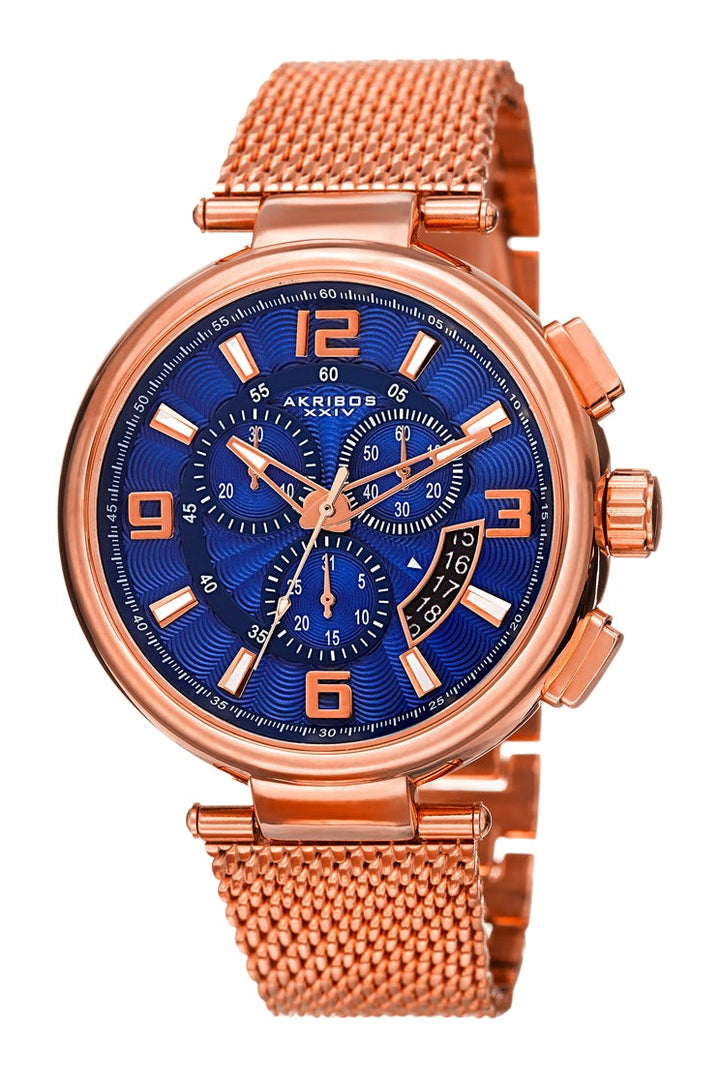 AK772RGBU-Casual Rose Gold/Stainless Steel | Blue Dial