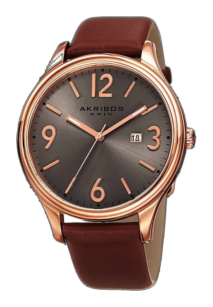 AK869RG-Casual Brown/Leather | Silver Dial