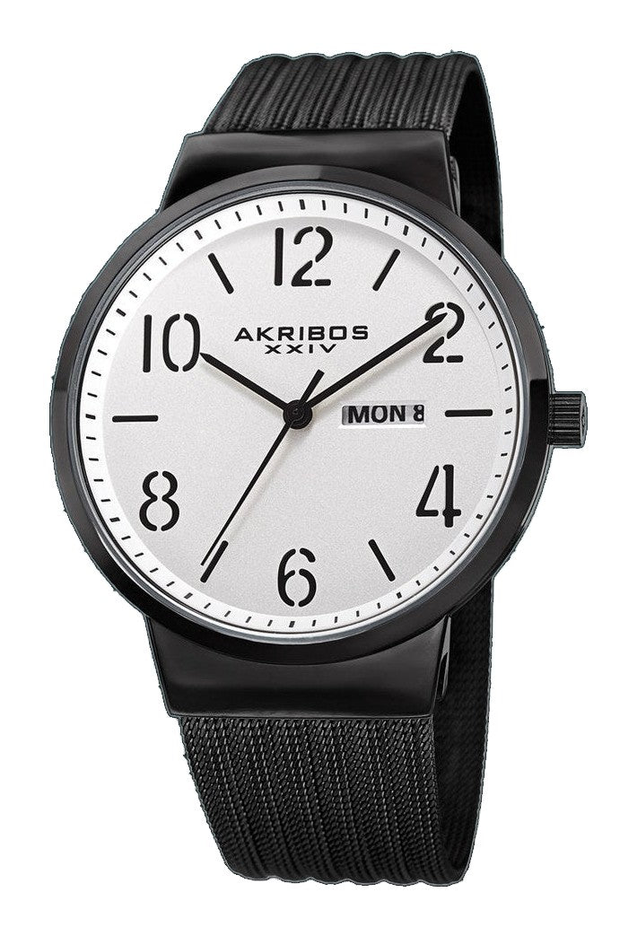 Casual-AK996BK Black/Stainless Steel | Silver Dial