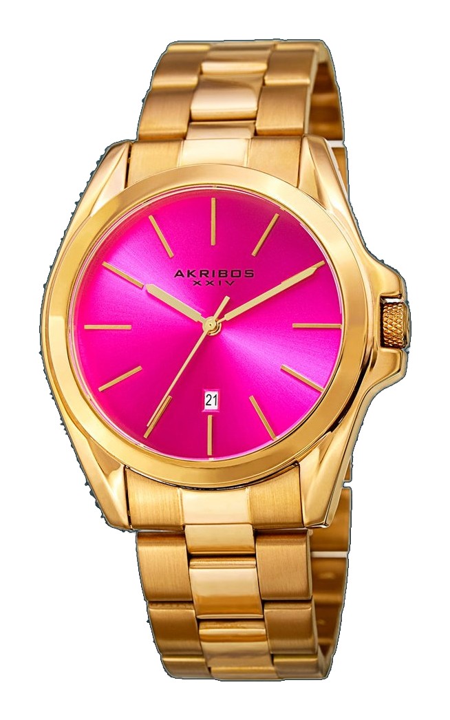 Casual-AK948YGPK Gold/Stainless Steel | Salmon Dial