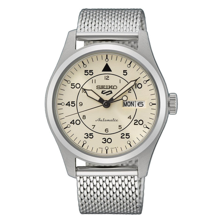 5 Sports Field Cream Dial / Steel Mesh Bracelet Cream White Dial