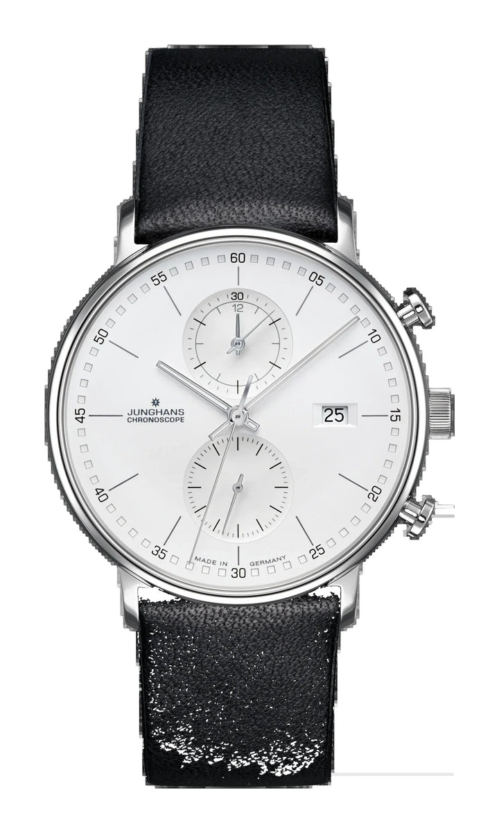 Form C Silver-Plated Dial / Black Leather Strap Silver Dial