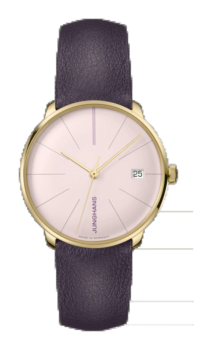 Meister Fein Kleine Automatic Powder Pink Dial / Violet Leather Strap