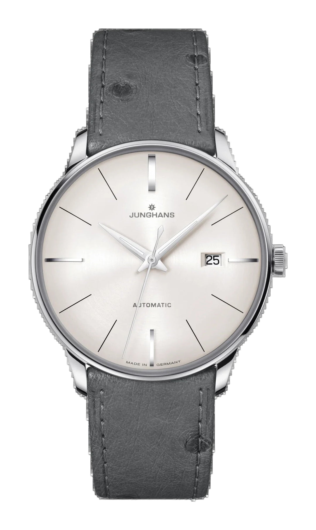 Meister Automatic Cream Dial / Dark Gray Ostrich Leather Strap