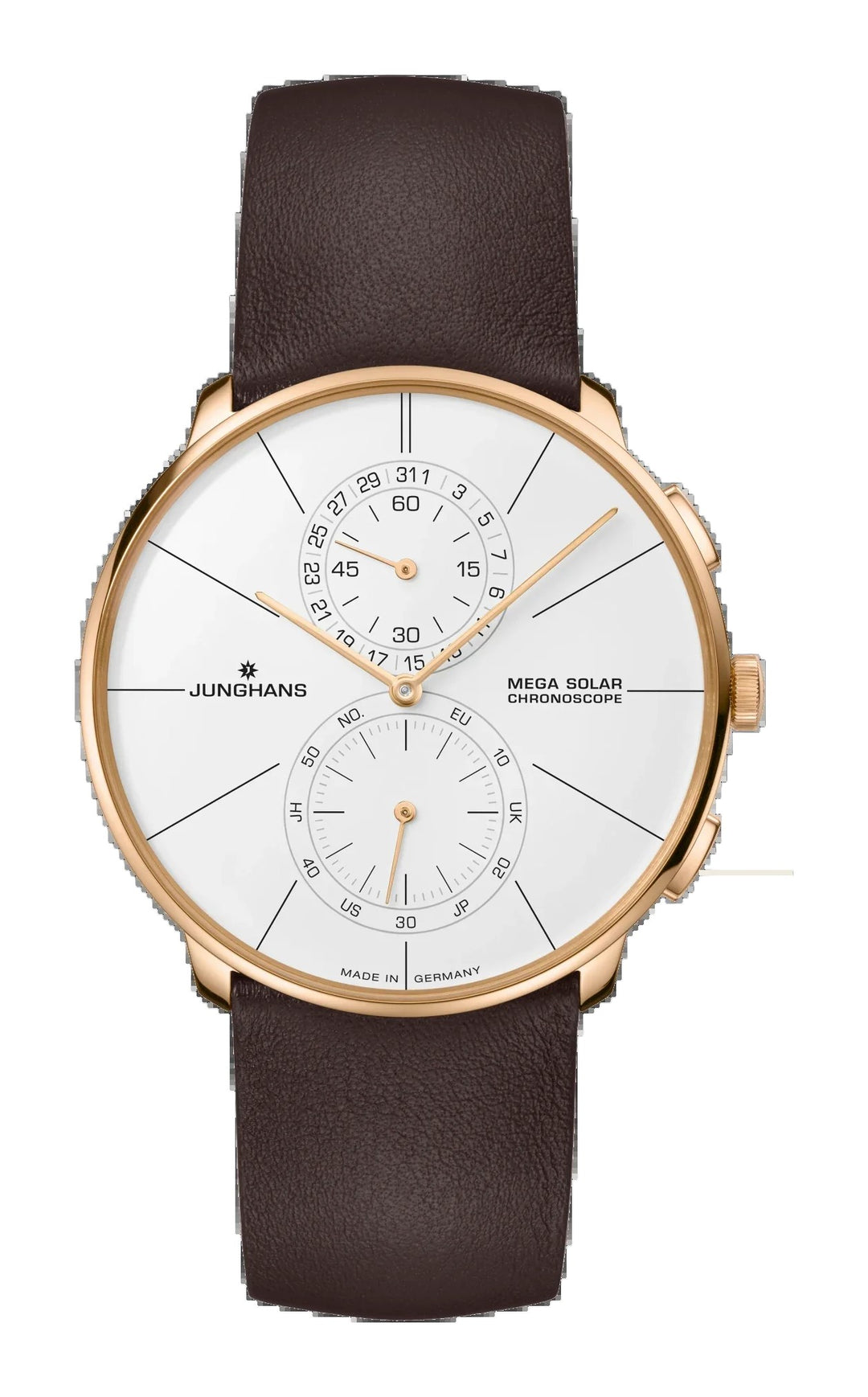 Meister Fein Chronoscope Mega Solar White Dial / Dark Brown Leather White Dial