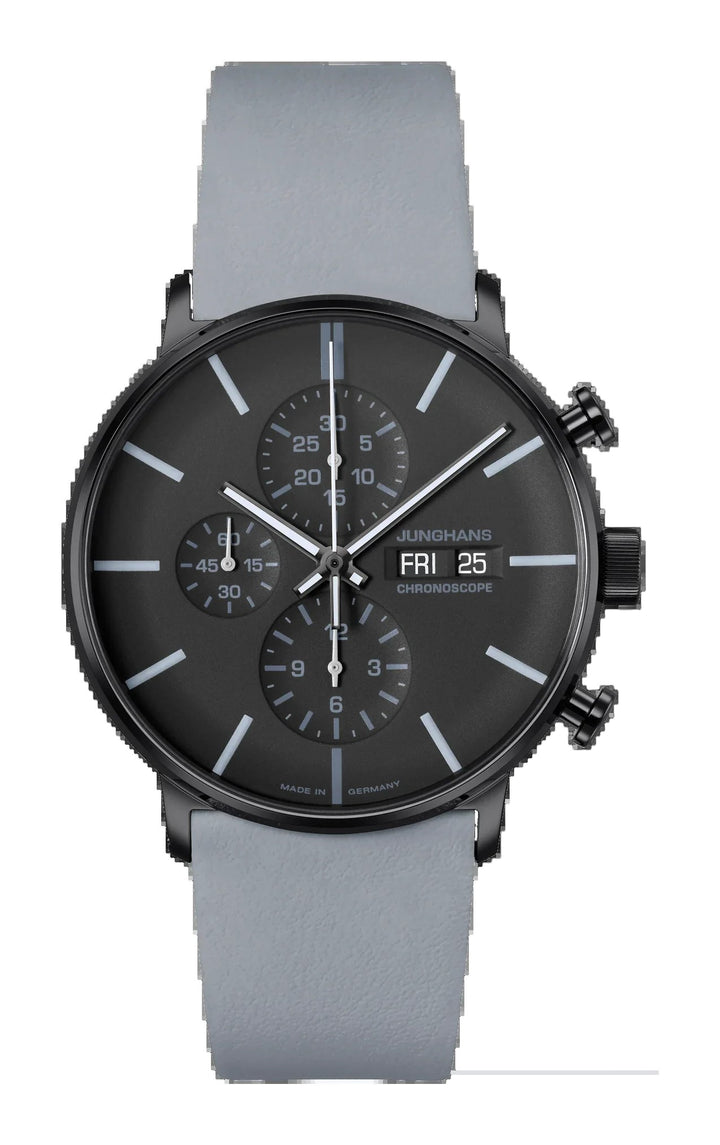 Form A Chronoscope Black Dial / Gray Leather Strap Black Dial