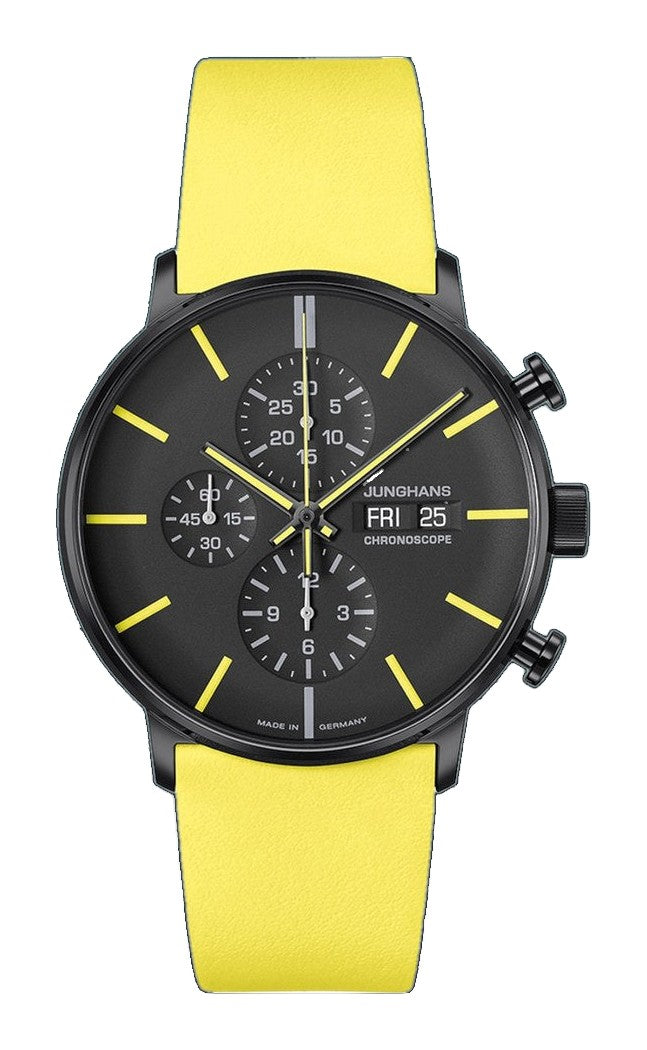 Form A Chronoscope Black Dial / Yellow Leather Strap Black Dial