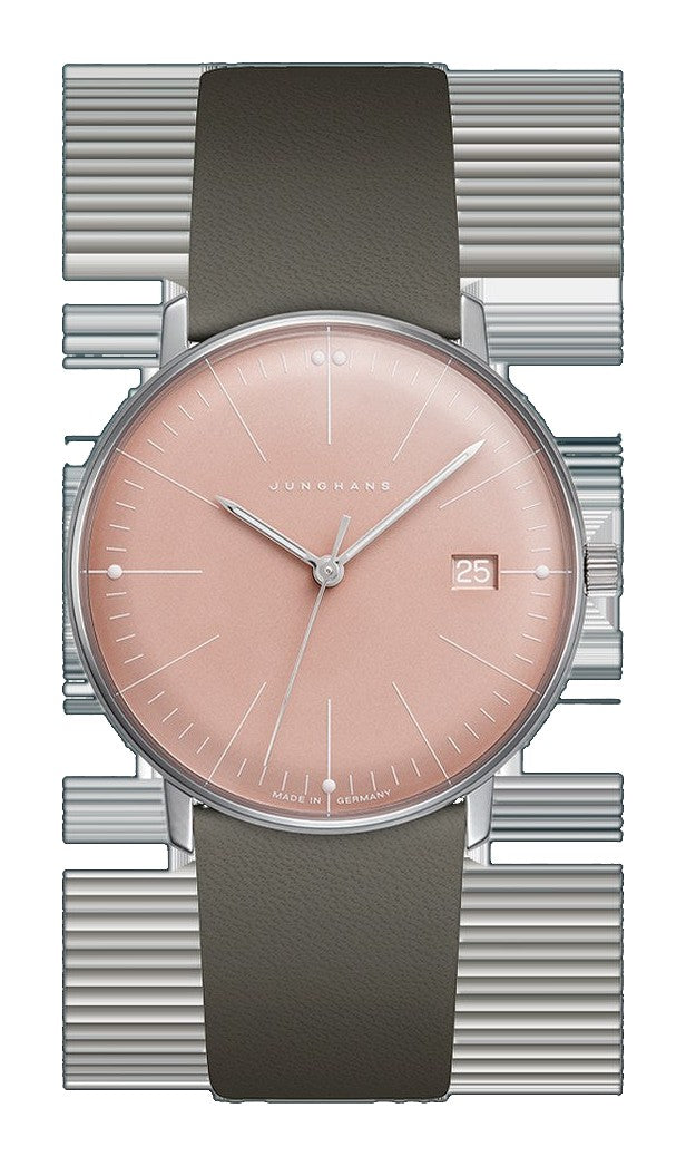 Max Bill Damen Rose Dial / Gray Leather Strap Rose Dial