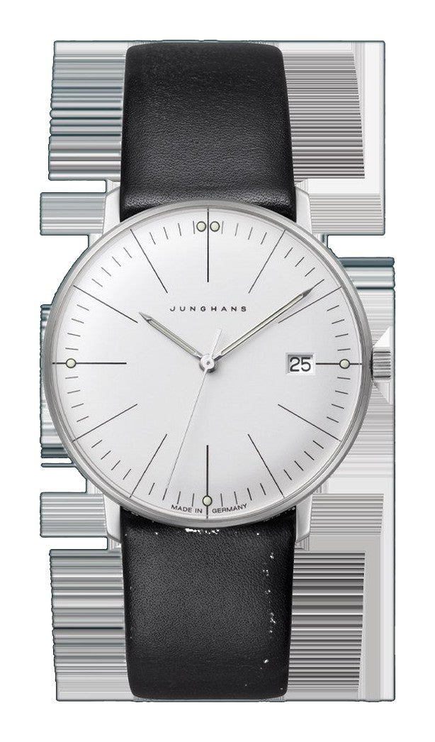 Max Bill Damen Silver Dial / Black Leather Strap Silver Dial