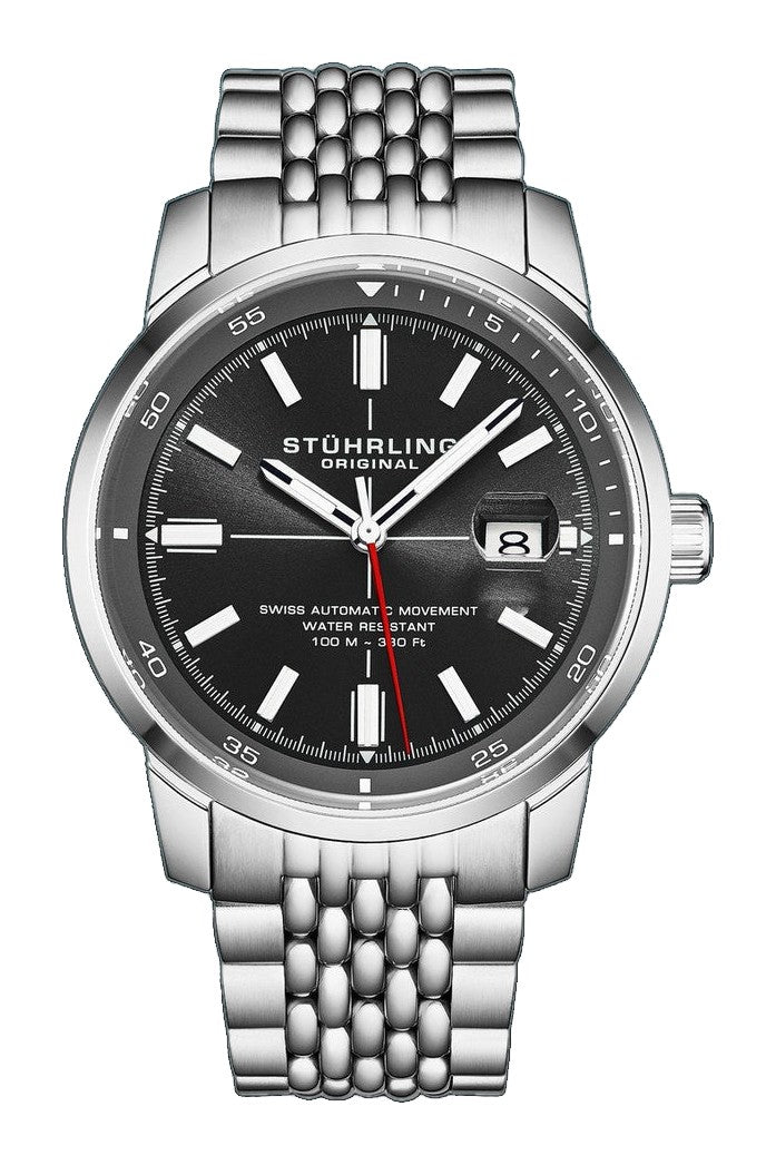 Trackmaster 1026 Automatic Men’s 42mm Sunray Teal Dial/Gray Inner Ring/Stainless Steel Bracelet