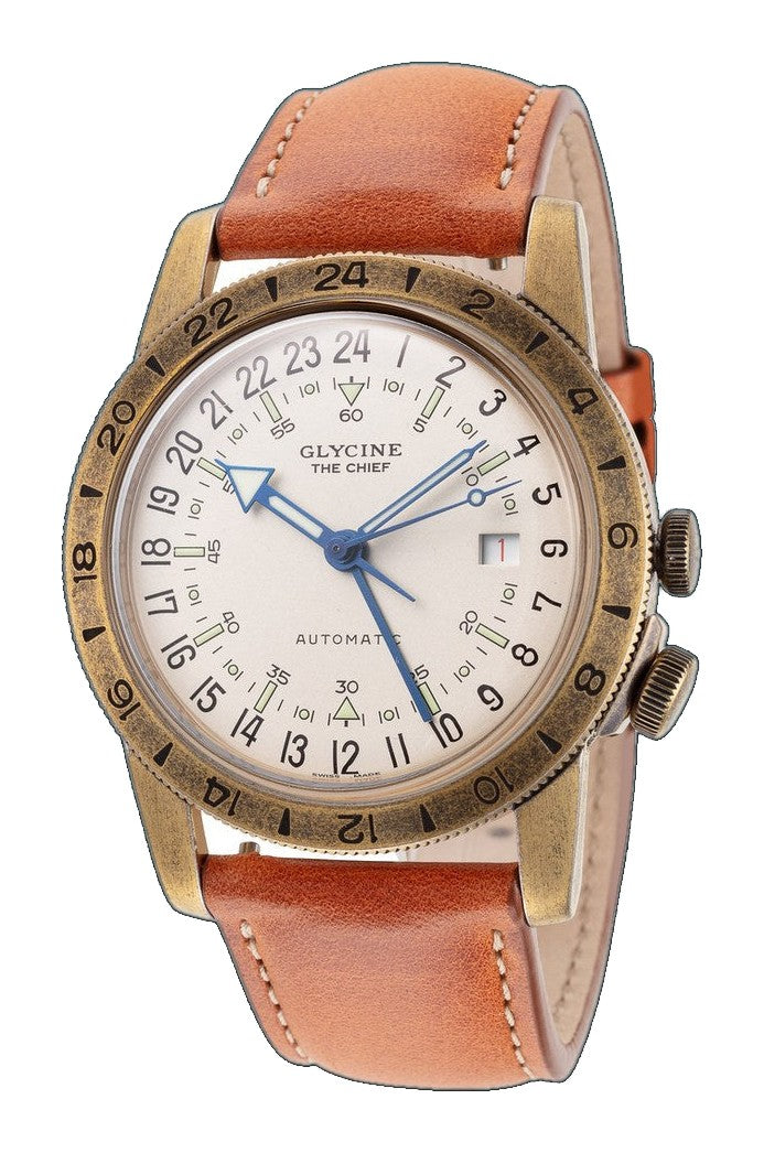 Airman The Chief GMT 40mm / Champagne / Brown Champagne Dial