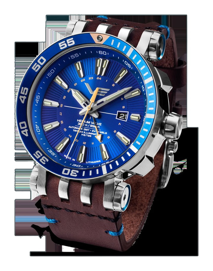 Energia GMT Blue Dial / Brown Leather Blue Dial