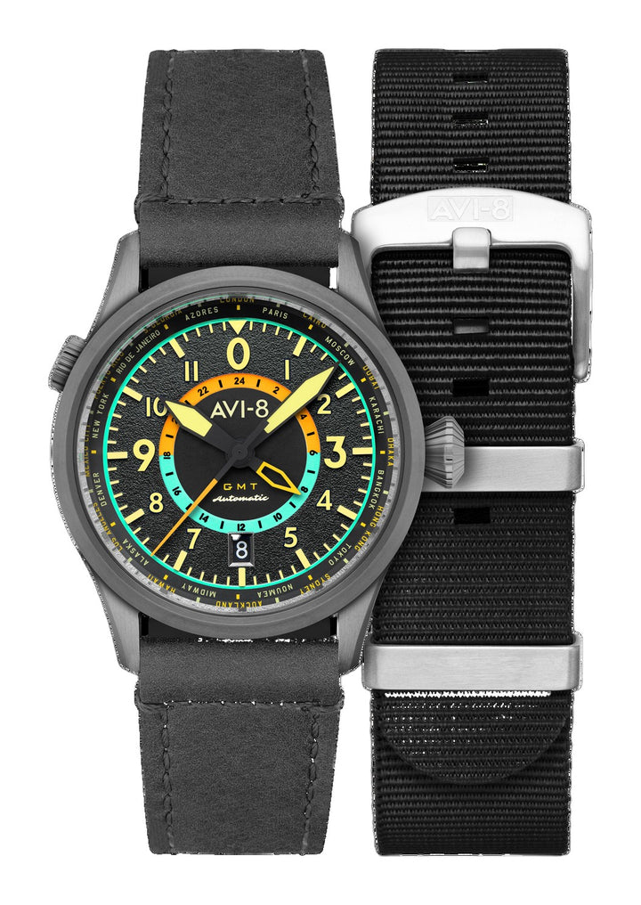 Wingman Worldtimer GMT Automatic Gray / Gray Leather | Gray Dial