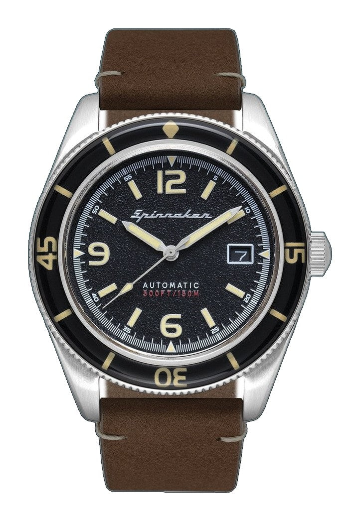 Fleuss Black / Brown / Leather | Black Dial