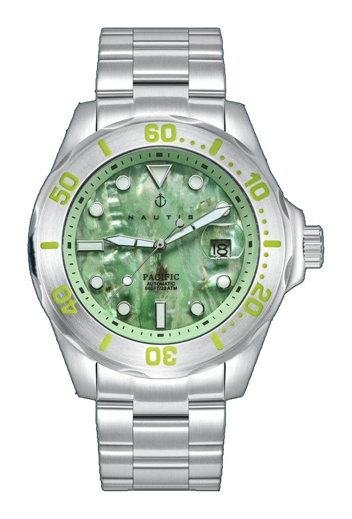 Pacific Automatic Green Mother-Of-Pearl Dial / Stainless Steel Bracelet Green Mother-of-Pearl Dial