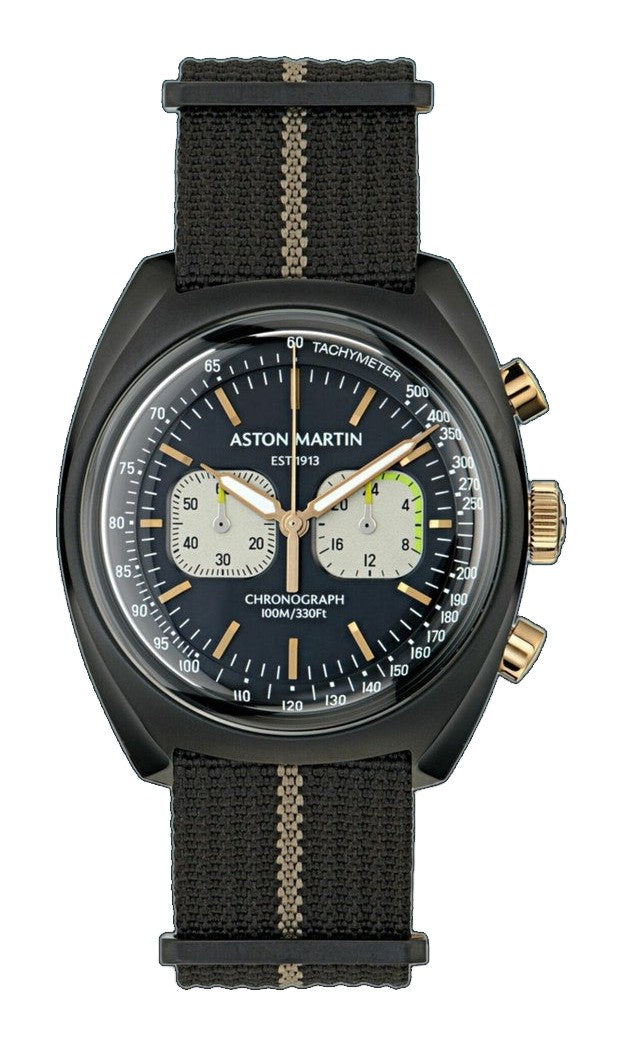 TS2 Chrono Black IP/Black Nylon Strap Black Dial