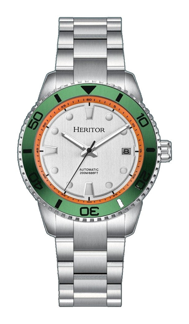 Bexley Diver Automatic Silver / Green Silver Dial