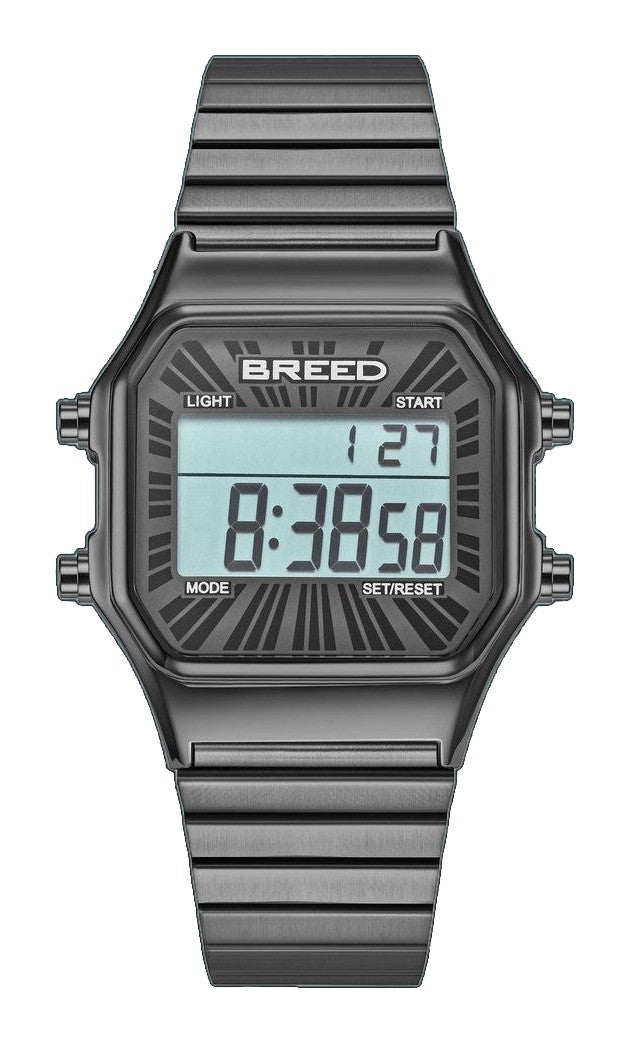 Terra Digital Watch w/ Backlight/Timer Black Black Dial