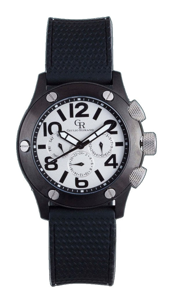 Piemonte Silver- IP Black Chronograph | Silver Dial
