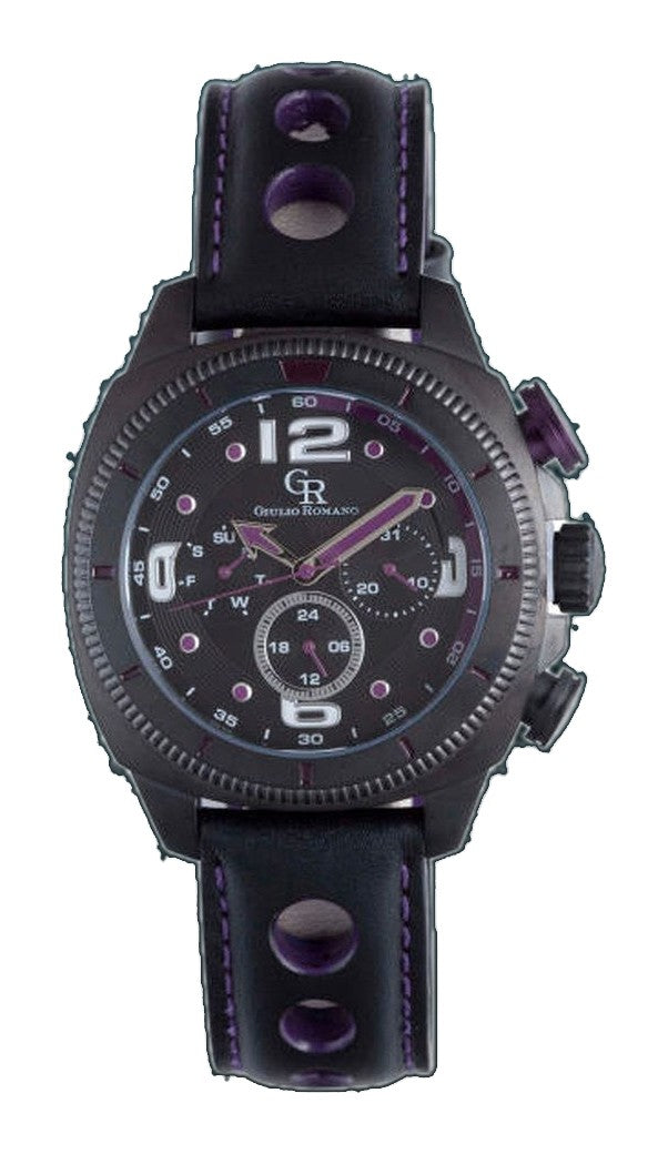 Pescara Black-Black purple Chronograph | Black Dial